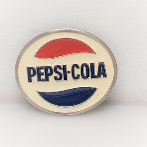 PEPSI-COLA RED WHITE & BLUE ENAMEL VINTAGE RETRO BELT BUCKLE RARE EMPLOYEES ONLY
